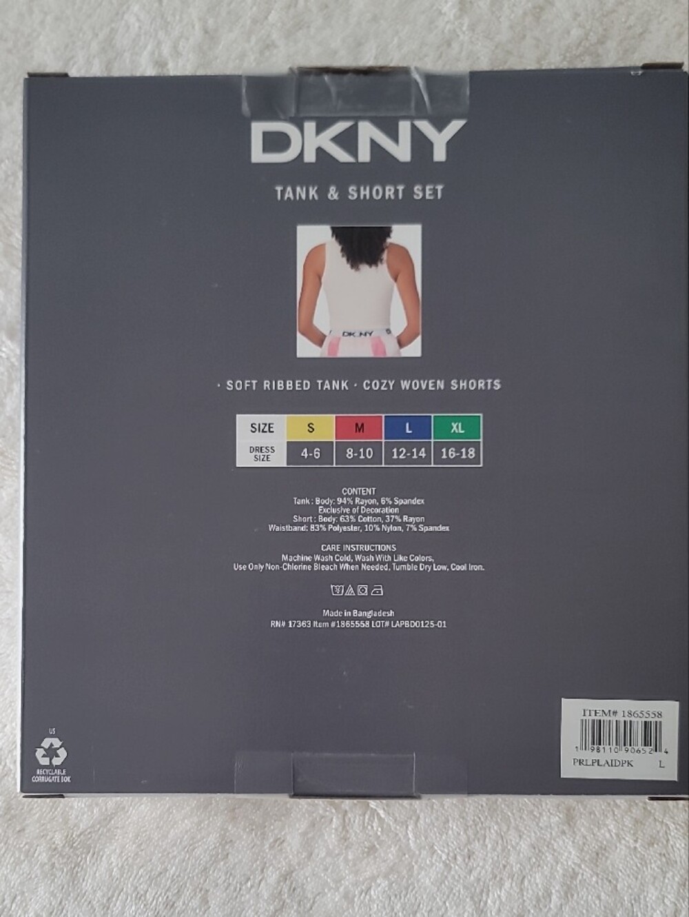 Dkny Pink Ribbed Tank & Patterned Short Sleep Set - Picture 2 of 3
